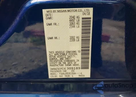 2018 Nissan Leaf Sv from USA, damaged, VIN 1N4AZ1CP2JC309189